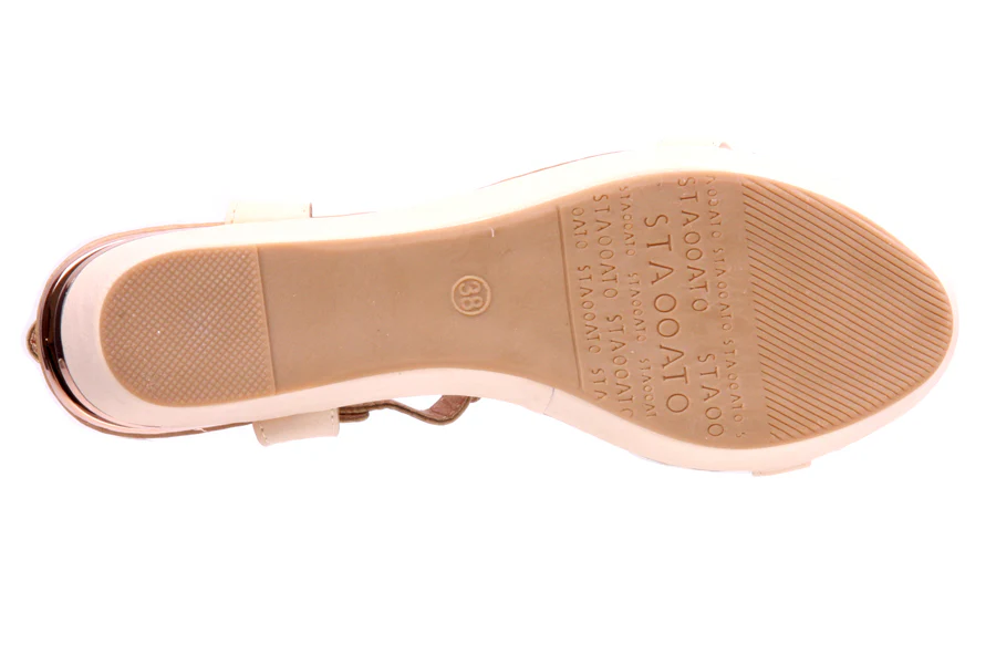 Womens T Strap ' Ana ' Casual Wedge Heel Sandal - Image 5