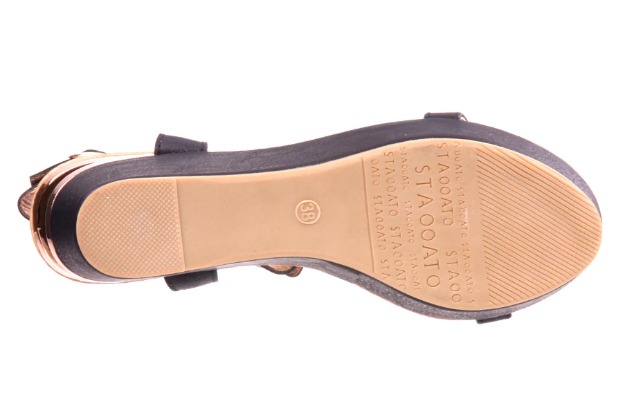 Womens T Strap ' Ana ' Casual Wedge Heel Sandal - Image 5
