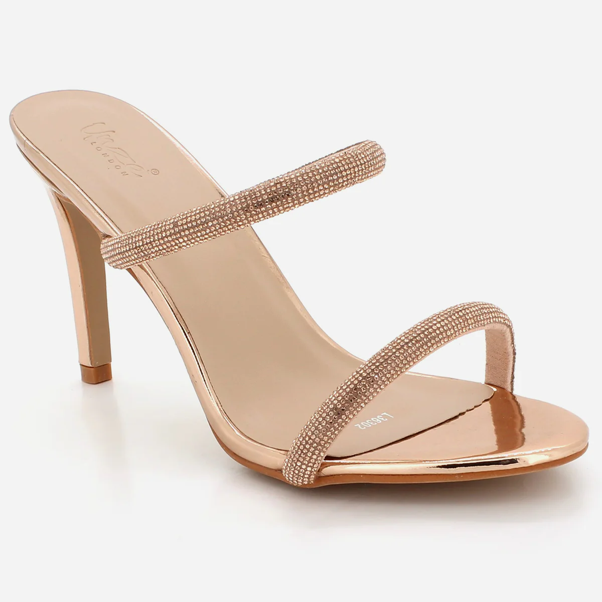 Womens "UBAIRA" Crystal Decorated Slid-In Party Sandals