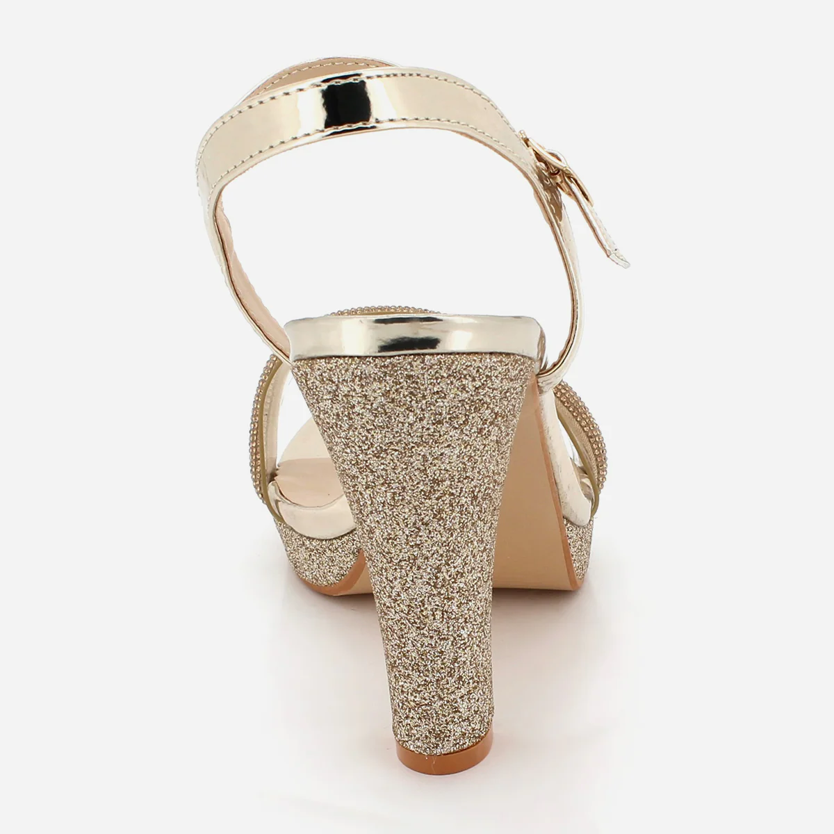 Womens "YUVA" Embellished Block Heel Slide-In Sandals - Image 3