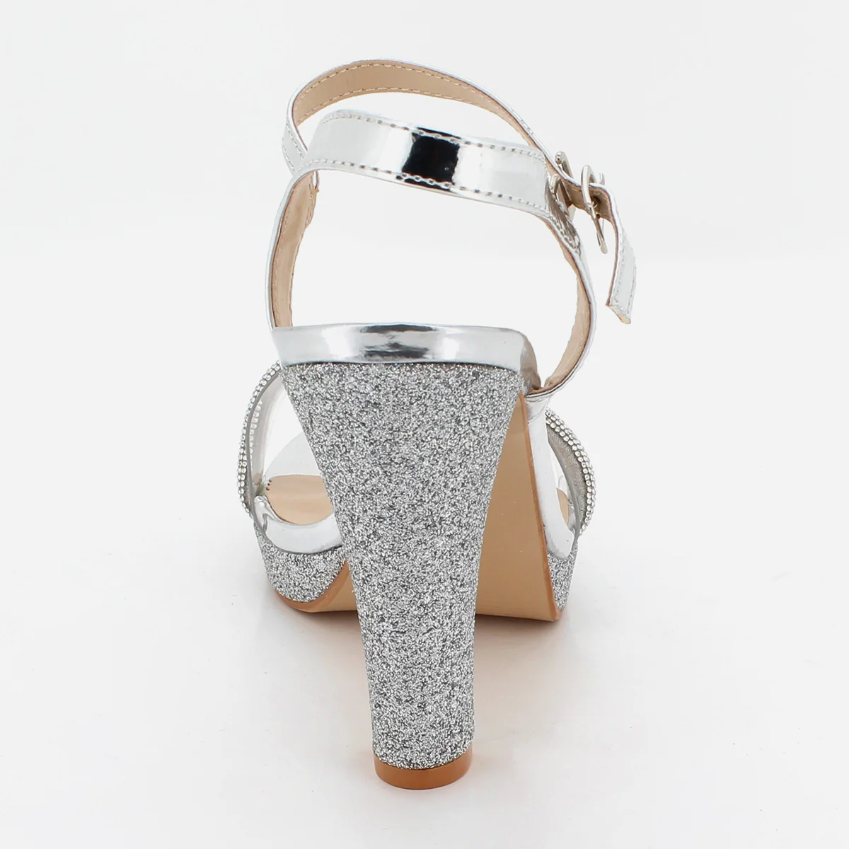 Womens "YUVA" Embellished Block Heel Slide-In Sandals - Image 3