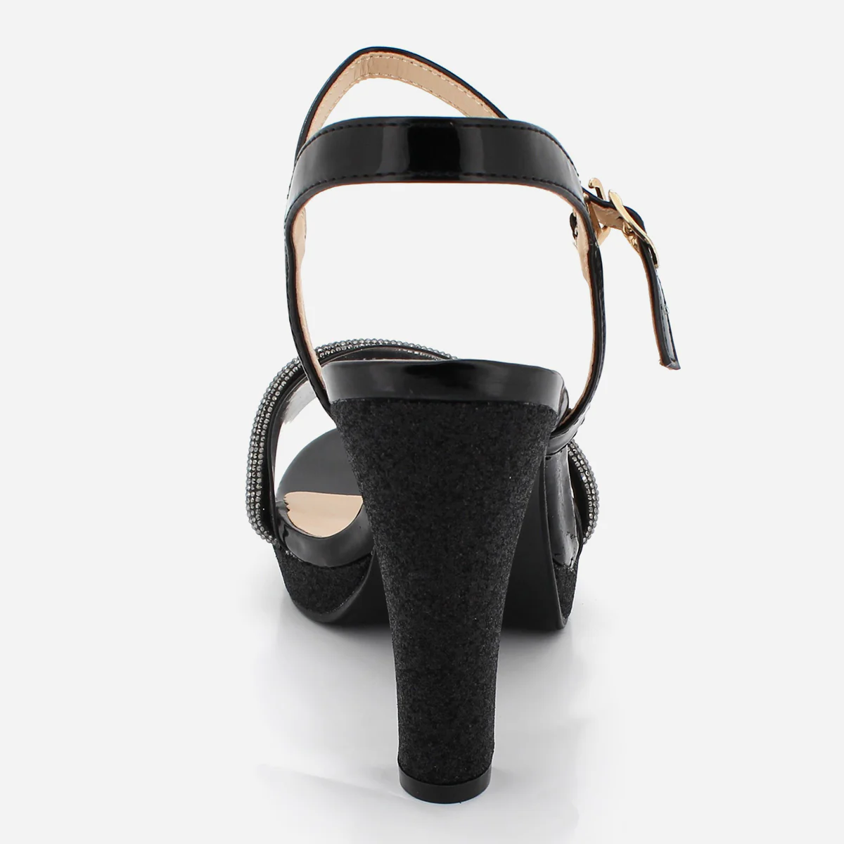 Womens "YUVA" Embellished Block Heel Slide-In Sandals - Image 3